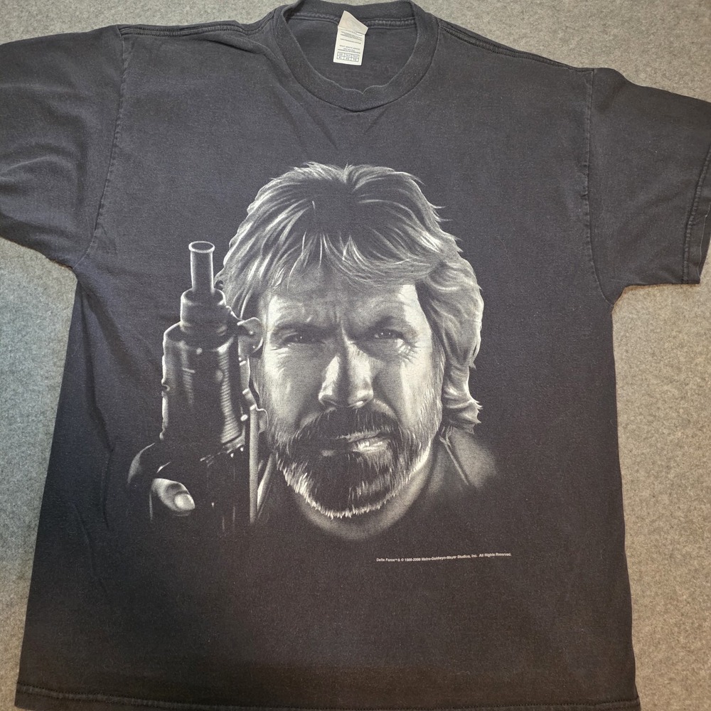 Chuck Norris Delta Force Movie Promo T-Shirt Tee Shirt Size XL